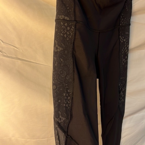 Lululemon Black Leggings - Mesh Side Detailing - Picture 3 of 7